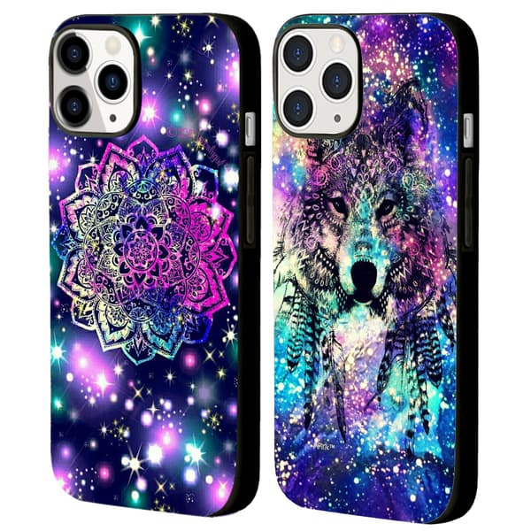 2 stk. farverige ulve iPhone 15 Pro Cover Cases, nyeste iPhone 15 Pro cover til iPhone 15 Plus Pro Max Black iPhone 15 Plus