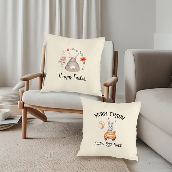 Set med 4 rustika påskörngott, 45x45cm dolda dragkedjor prydnadskuddar för påsk 4Pcs-45x45cm