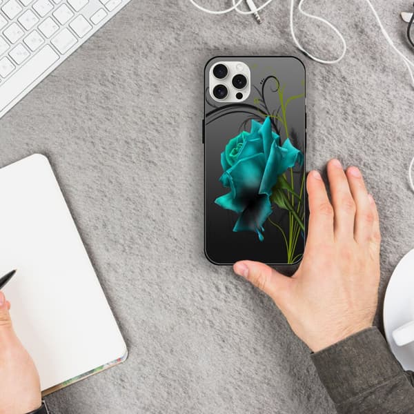 2 st Rosblomma iPhone 15 Plus Skyddsfodral, Modernt iPhone 15 Pro Max-fodral för kvinnor för iPhone 15 Plus Pro Max Black iPhone 15 Plus