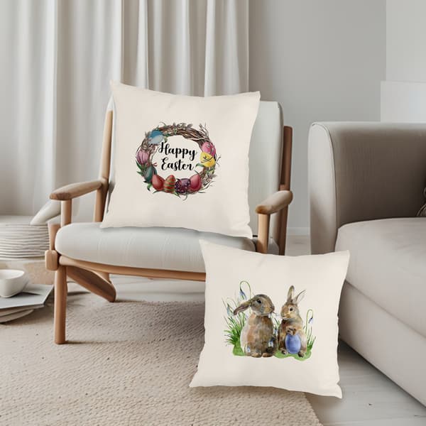 Set med 4 påsk-tema örngott, 45x45cm tvättbart kuddfodral för sovrum vardagsrum 4Pcs-45x45cm