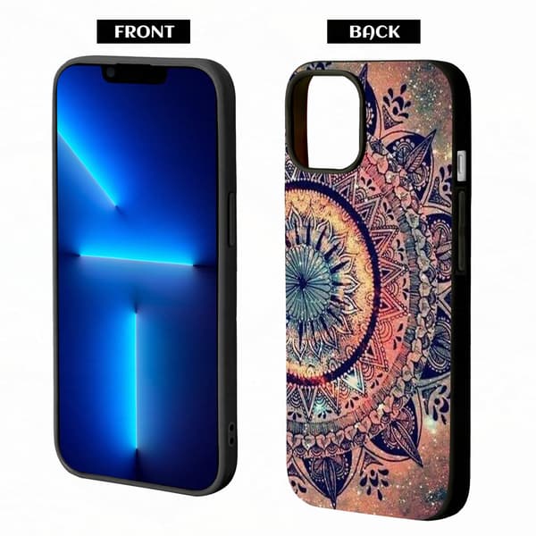 2-pack Färgglada Mandala iPhone 15 Skyddsfodral, Modernt iPhone 15 Pro Max Skal för iPhone 15 Plus Pro Max Black iPhone 15 Plus