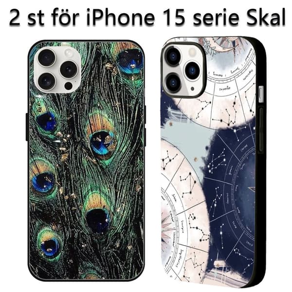 2 stk. Retro mønstre iPhone 15 Pro Max Covers, Sjovt iPhone 15 Case Anime til iPhone 15 Plus Pro Max Black iPhone 15 Pro Max