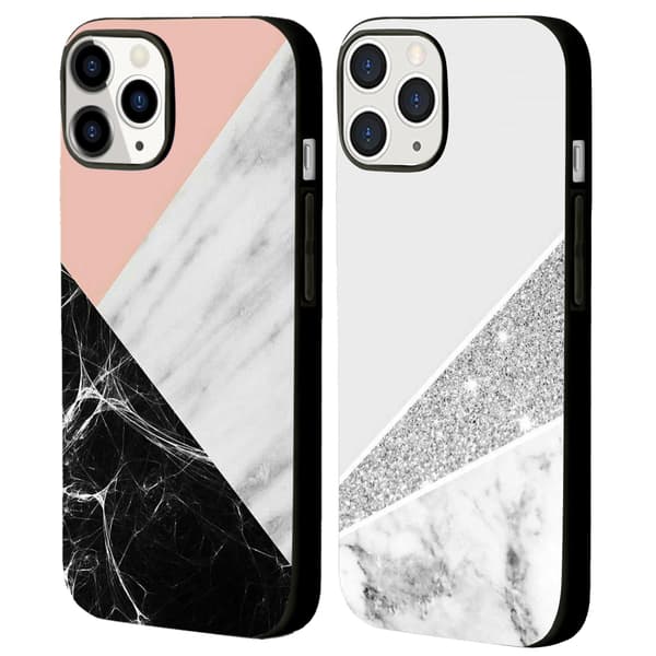 2 stk. Marmor iPhone 15 Plus Beskyttelsesetuier, Smukt 15 Plus etui til iPhone 15 Plus Pro Max Black iPhone 15