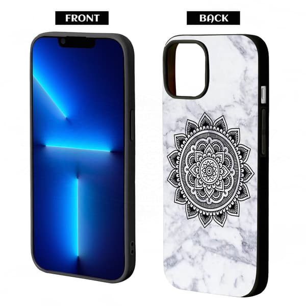 2 stk. Marmor Mandala iPhone 15 Plus beskyttelsesdeksel, levende deksel iPhone 15 plus for iPhone 15 Plus Pro Max Black iPhone 15 Pro Max