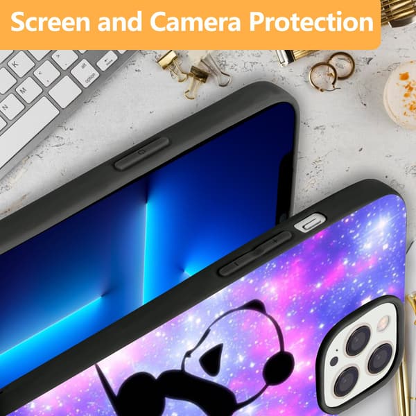 2 stk. Søde panda iPhone 15 Plus covers, Fantastiske iPhone 15 Pro covers til iPhone 15 Plus Pro Max Black iPhone 15 Plus