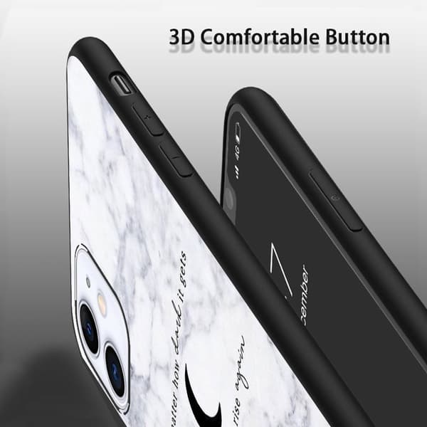 2 stk. Marmor iPhone 15 Pro Max Beskyttelsesetuier, Brugbare iPhone15 til iPhone 15 Plus 15 Pro 15 Pro Max Black iPhone 15 Pro