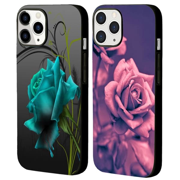 2 st Rosblomma iPhone 15 Plus Skyddsfodral, Modernt iPhone 15 Pro Max-fodral för kvinnor för iPhone 15 Plus Pro Max Black iPhone 15 Plus