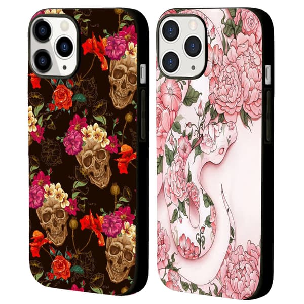 2 stk. Skull Rose iPhone 15 Pro Cover, Kvinder Mænd iPhone 15 Tilbehør Til Kvinder til iPhone 15 Plus Pro Max Black iPhone 15 Plus