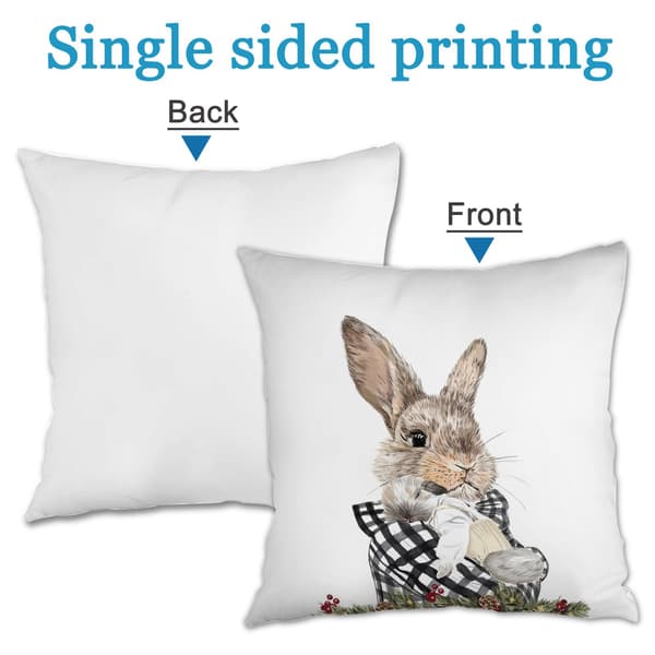 Set med 4 rustika påskkuddöverdrag, 45x45cm dekorativa soffkuddöverdrag för soffa sovrum vardagsrum 4Pcs-45x45cm