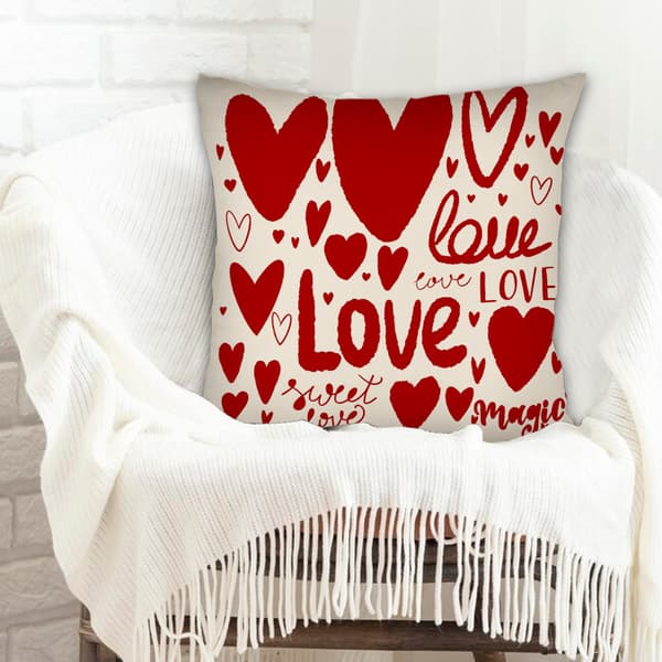 Romantiska Kuddar Kuddfodral, Polyester Kuddfodral för Soffa Sovrum Vardagsrum Alla Hjärtans Dag Dekor 45x45cm