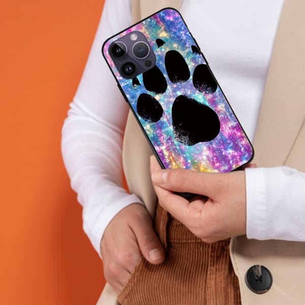 2 stk. farverige pote iPhone 15 Pro Max etui cover, Brisk Apple iPhone 15 plus etui til iPhone 15 Plus Pro Max Black iPhone 15 Plus