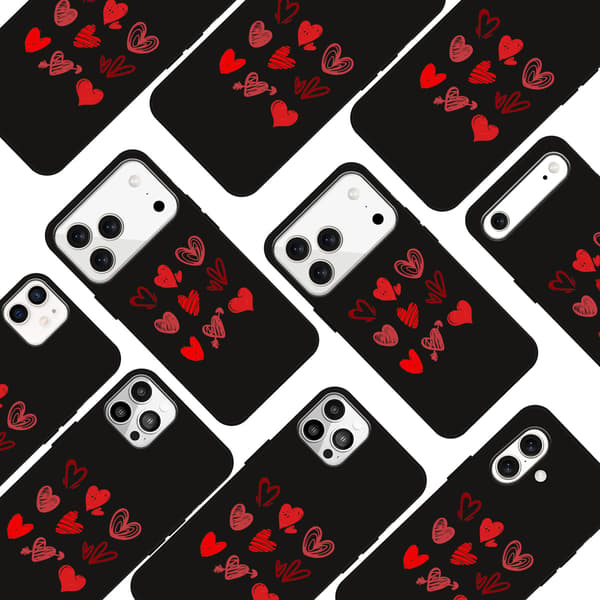 Eksklusiv iPhone 17 Air Shell, etui til iPhone 17 til 17 16 15 14 Plus 15 Pro 13 Mini 12 Valentinsdag etui Black iPhone 14 PLUS
