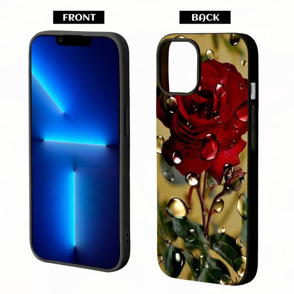 2 stk Roseblomst iPhone 15 Beskyttelsesdeksel, Utsøkt iPhone 15 Pro Deksel til iPhone 15 Plus 15 Pro 15 Pro Max Black iPhone 15 Plus
