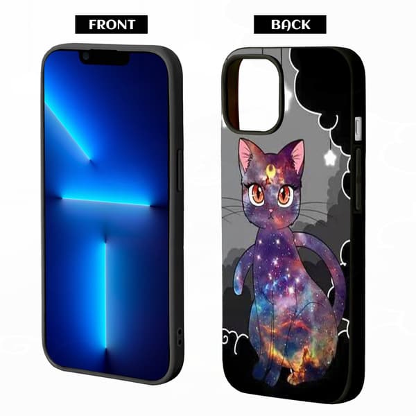 2 st Sött katt iPhone 15 Pro TPU-skal, Tecknat iPhone 15 Pro-mobilskal för iPhone 15 Plus Pro Max Black for iPhone 15 Plus
