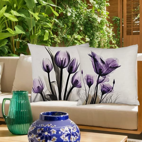 4 st Örngott med blomstermönster, 45x45cm Polyester Kuddfodral för Vardagsrum Sovrum 4Pcs-45x45cm