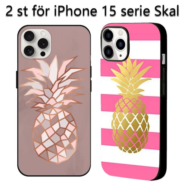 2 st Abstrakt ananas iPhone 15 Plus Skal, Populär iPhone 15 pro max telefon för iPhone 15 Plus Pro Max Black iPhone 15 Pro Max