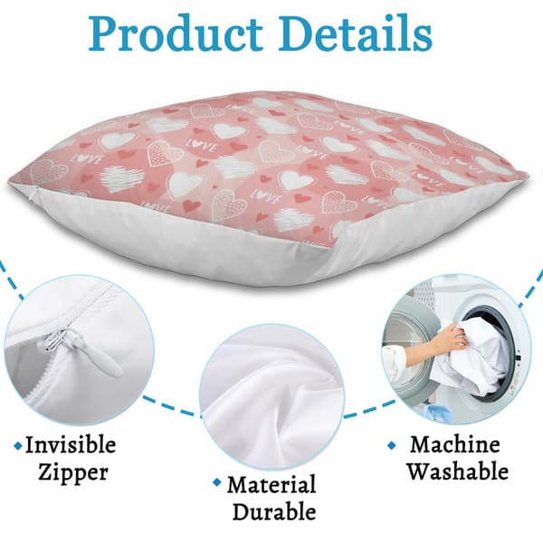 Kärlekstema Kuddfodral, Polyester Kuddfodral för Soffa, Bäddsoffa eller Säng 45x45cm
