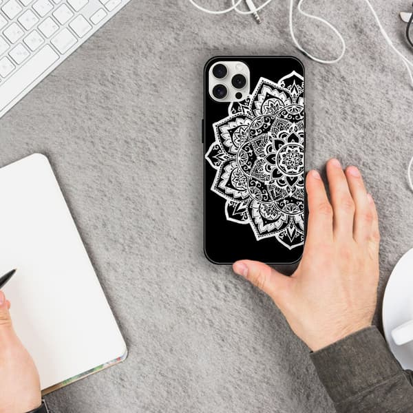 2 stk. Mandala iPhone 15 Pro beskyttelsesdeksel, trykt iPhone 15 max-deksel til iPhone 15 Plus 15 Pro 15 Pro Max Black iPhone 15 Pro
