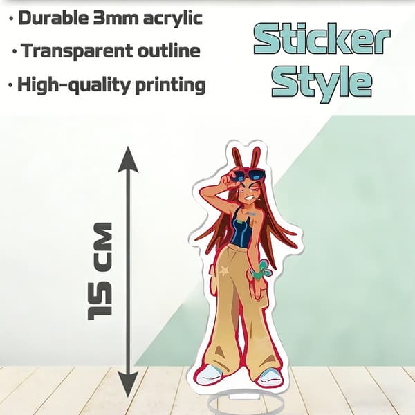 Animekarakter Akrylstativ: Flatplate 2D-design, Solid Basestativ, Skrivebordsdekor og Samleobjekt Bursdagsgave 15cm