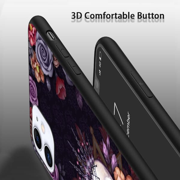 2 stk. Skull Rose iPhone 15 Plus Covers, Ekstravagante iPhone 15 tilbehør til iPhone 15 Plus Pro Max Black iPhone 15 Pro Max