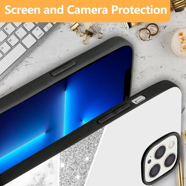 2-pack Marmor iPhone 15 Pro Skyddsfodral, Nya iPhone 15-skal för iPhone 15 Plus 15 Pro 15 Pro Max Black iPhone 15 Pro Max