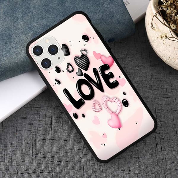 Sjarmerende iPhone 12 mobildeksler, iPhone 14 max deksel til 12 Pro Max 13 14 Mini 15 Pro 17 16 Valentinsdag-deksel Black iPhone 17 Pro Max