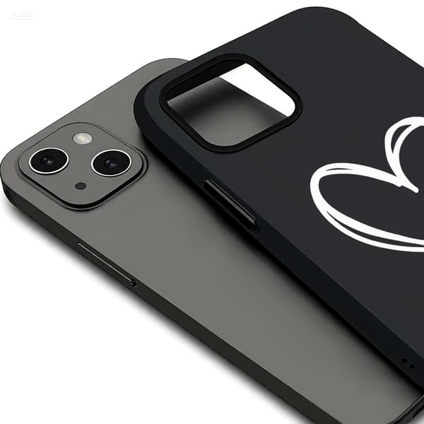 Særpræget iPhone 15 Pro TPU-etui, etui til iPhone 16 Pro Max til 12 Pro Max 13 14 Mini 15 Pro 17 16 Valentinsdag Sort Etui Black iPhone 16 Pro Max