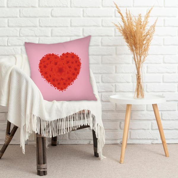 Romantisk Hjerte Pudebetræk, Polyester Pyntepudebetræk til Kæreste Valentinsdag 45x45cm