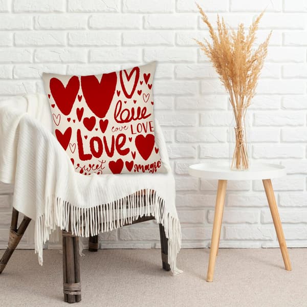 Romantiska Kuddar Kuddfodral, Polyester Kuddfodral för Soffa Sovrum Vardagsrum Alla Hjärtans Dag Dekor 45x45cm