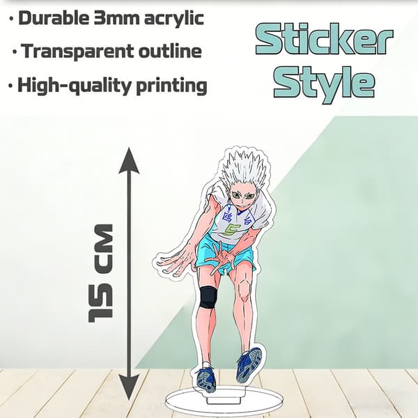 2D flat Anime Character Akryl Skrivebordsfigurer stativ - Skrivebordsdekorasjon, Bursdagsgaver til venner, Solid Base Display Rack, Kunstnerisk Design 15cm