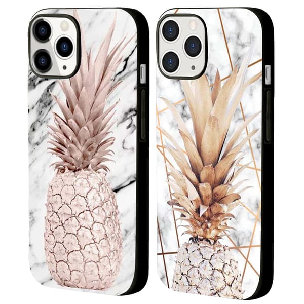 2 STK Marmor ananas iPhone 15 Pro Max mobiltelefon covers, nyeste iPhone 15 covers til iPhone 15 Plus Pro Max Black for iPhone 15 Plus
