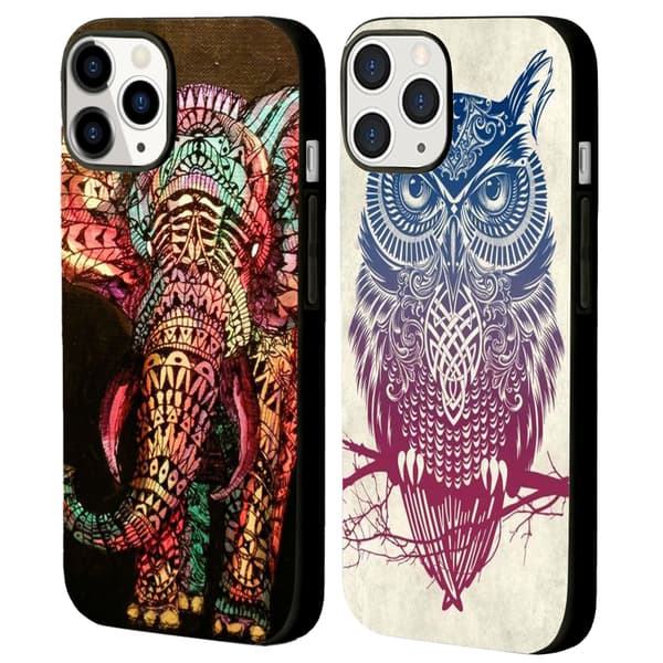2-pack Retro Elefant iPhone 15 Skyddsfodral, Senaste iPhone 15 Fodral Med Design för iPhone 15 Plus Pro Max Black iPhone 15 Pro