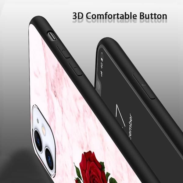 2 st Marmor Ros iPhone 15 Pro Max Skyddsfodral, Anime Cosplay Silikon iPhone 15 Pro Max Fodral för iPhone 15 Plus Pro Max Black iPhone 15 Pro