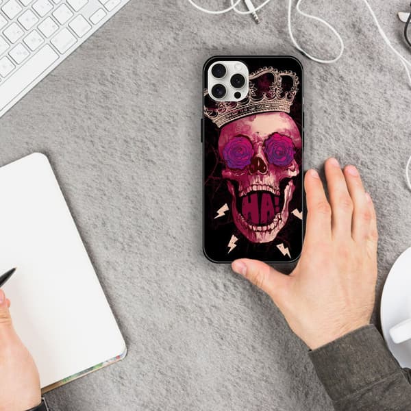 2 stk. Skull iPhone 15 Plus Beskyttende Smart Cover, Fantastisk iPhone 15 Pro Max Cover Kvinder til iPhone 15 Plus Pro Max Black iPhone 15 Plus