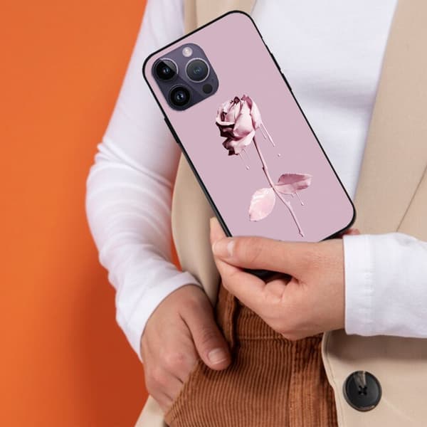 2 stk. Cremefarvede roser iPhone 15 Pro Beskyttelsesetuier, Holdbart iPhone 15 Etui til Kvinder til iPhone 15 Plus Pro Max Black iPhone 15 Plus