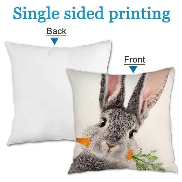 Sæt med 4 rustikke påskepudebetræk, 45x45 cm polyester pyntepudebetræk til påskepynt 4Pcs-45x45cm