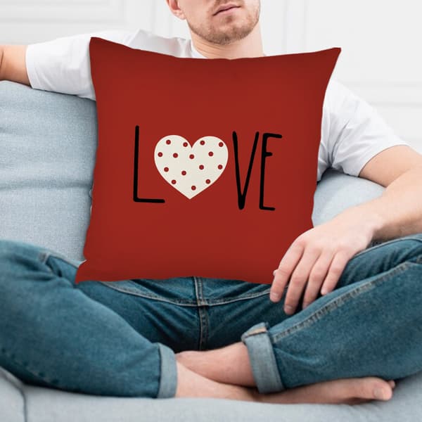 Love Theme Pudebetræk, Vaskbare Seng Pudebetræk til Bryllupsdag Valentinsdag 45x45cm