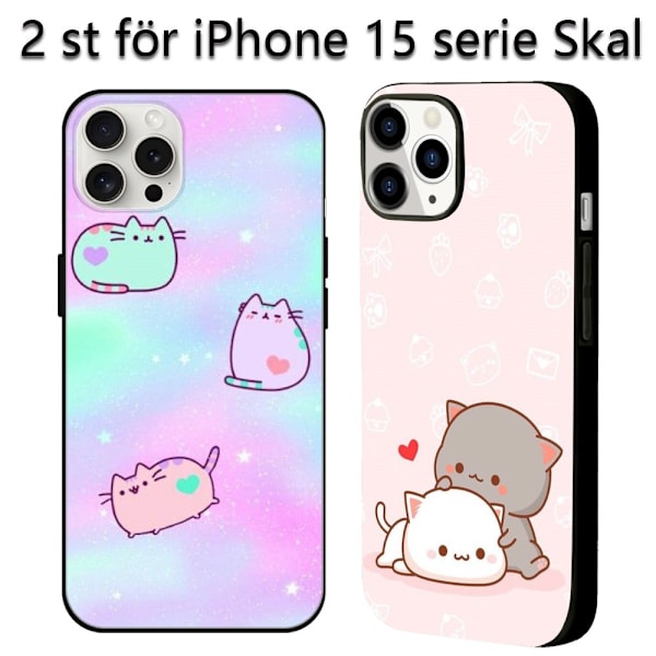 2 stk søte iPhone 15-deksler, dramatiske Apple iPhone 15 plus-deksler til iPhone 15 Plus 15 Pro 15 Pro Max Black iPhone 15 Pro