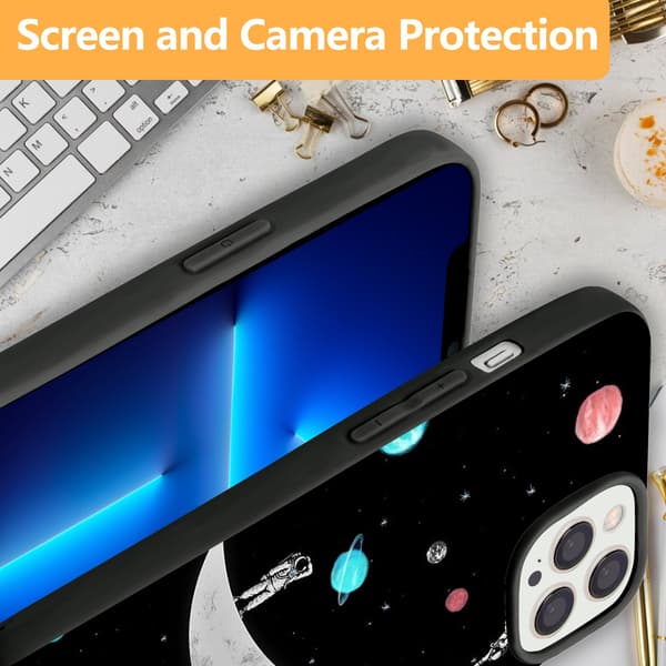 2 stk. romreise iPhone 15 deksler, utsøkt iPhone 15 pro max-telefon til iPhone 15 Plus 15 Pro 15 Pro Max Black iPhone 15 Pro