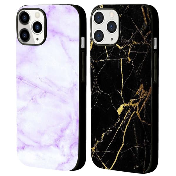 2 stk. Marmor iPhone 15 Pro beskyttende smartdeksel, oppdatert iPhone 15 max pro-deksel for iPhone 15 Plus Pro Max Black iPhone 15 Plus