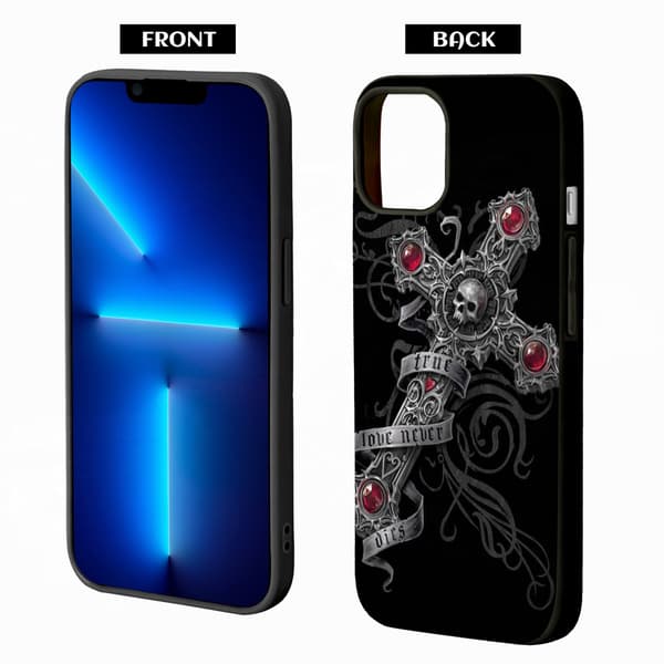 2 stk. Skull Rose iPhone 15 Plus Covers, Ekstravagante iPhone 15 tilbehør til iPhone 15 Plus Pro Max Black iPhone 15 Pro