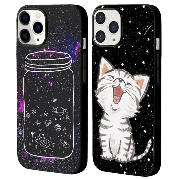 2 st Söt Katt iPhone 15 Pro Mobilskal, Charmigt iPhone15 skal för iPhone 15 Plus Pro Max Black iPhone 15 Pro Max