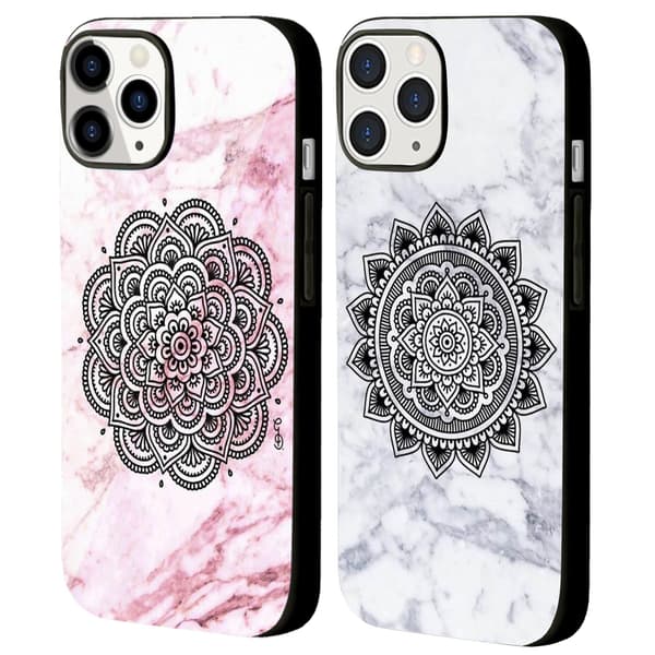 2 stk. Marmor Mandala iPhone 15 Plus beskyttelsesdeksel, levende deksel iPhone 15 plus for iPhone 15 Plus Pro Max Black iPhone 15 Plus