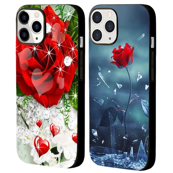 2 st Blommor iPhone 15 Pro Max Skyddsskal, Elegant Skal iPhone 15 för iPhone 15 Plus 15 Pro 15 Pro Max Black iPhone 15 Plus