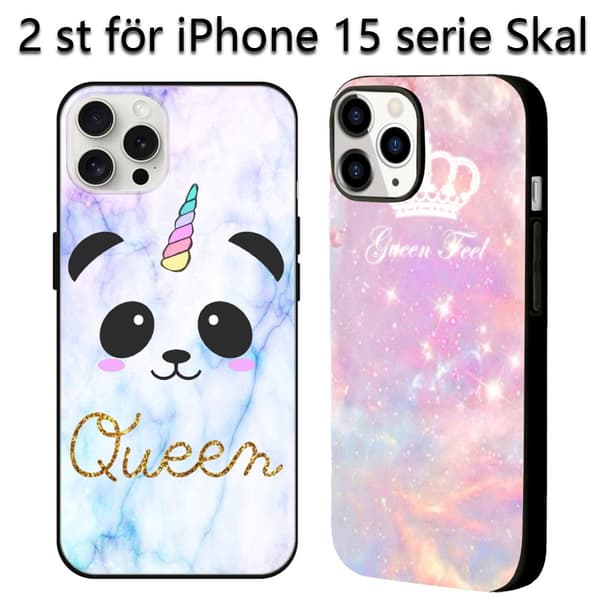 2 stk. King & Queen iPhone 15 Plus deksler, pent iPhone 15 deksel til iPhone 15 Plus 15 Pro 15 Pro Max Black iPhone 15 Plus