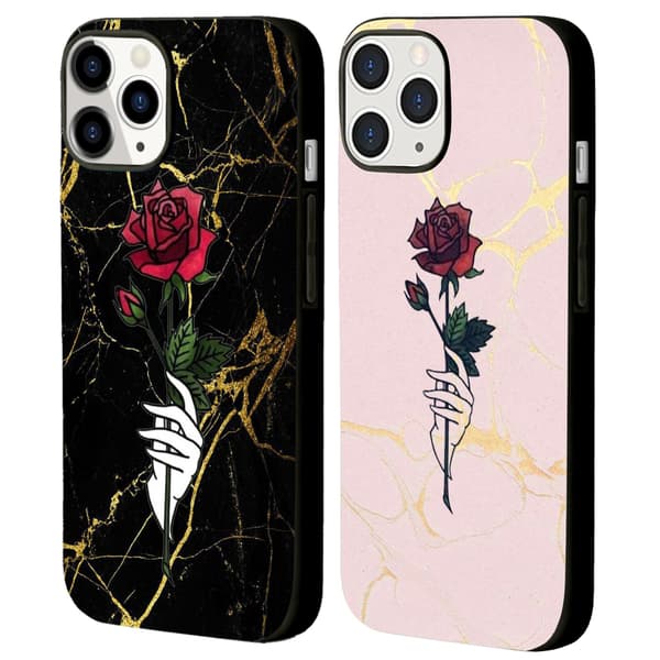 2 stk. Marmor Rose iPhone 15 Plus deksler, stilige iPhone 15 Mini for iPhone 15 Plus 15 Pro 15 Pro Max Black iPhone 15 Plus