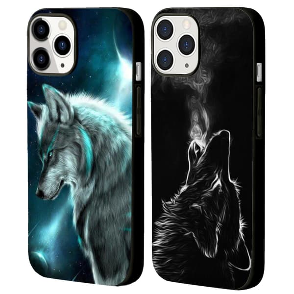 2 stk. Ulv iPhone 15 Beskyttelsesetuier, Charmerende iPhone 15 Pro Max til iPhone 15 Plus Pro Max Black iPhone 15 Plus