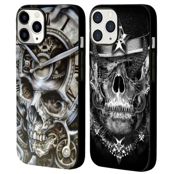 2 stk. Kraniet iPhone 15 Pro Max Beskyttelsescover, Sort iPhone 15 Pro Etui til iPhone 15 Plus Pro Max Black iPhone 15 Pro