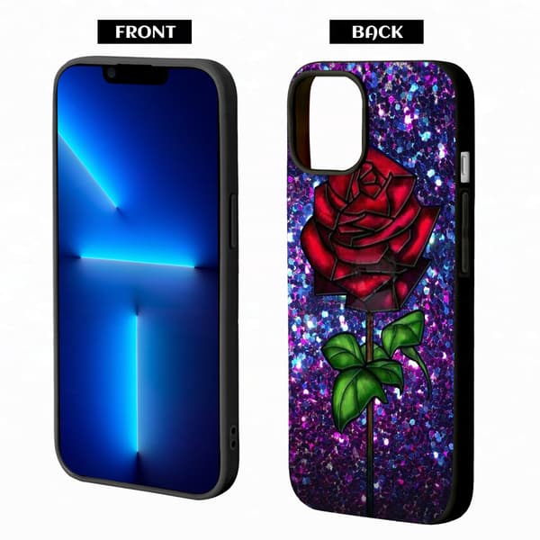 2 stk. Bling rose iPhone 15 Pro Max Cover, Dejligt iPhone 15 etui til piger til iPhone 15 Plus Pro Max Black iPhone 15 Pro