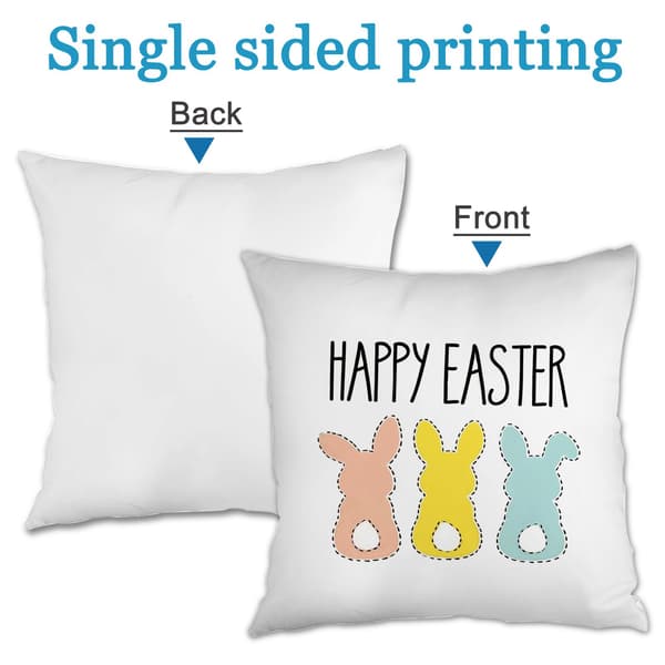 4 st Påskhare Mönster Kuddfodral, 45x45cm Polyester Säng Kuddfodral för Sovrum Hem Påskdekoration 4Pcs-45x45cm